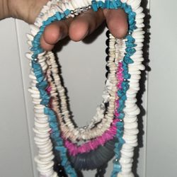 heavy 1970s Hawaiian puka shell necklaces 