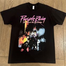 Prince “Purple Rain” Graphic Tee, Black, Size L, Brand New