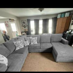 Gray Sectional Couch Sofa With Chaise 