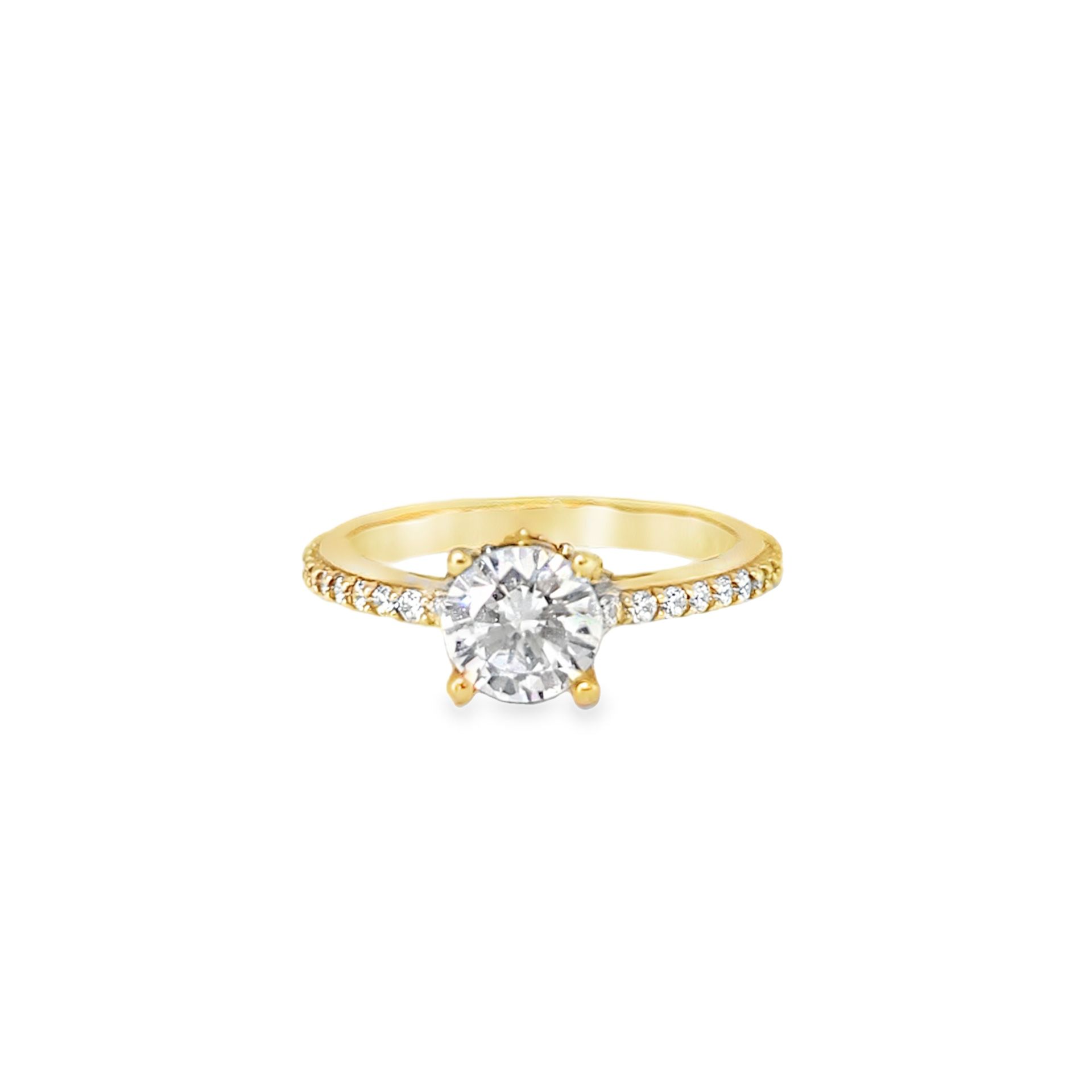 10k Yellow Gold Round Cut Solitaire Ring 