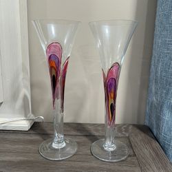 Hand Blown Champagne Flute Set