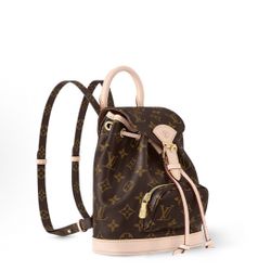 LOUIS VUITTON Montsouris Letter Logo Drawstring Open Monogram Coated Canvas Backpack(181)32