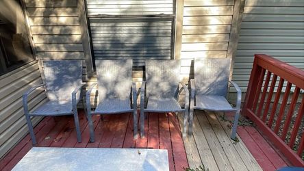 Set of 4 Outdoor Wicker Patio Chairs