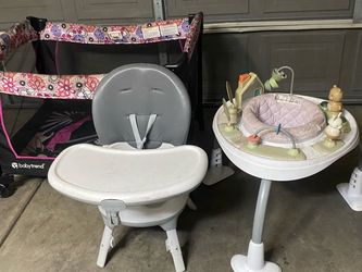 Baby Gear Lot – High Chair, Activity Center, Pack N Play