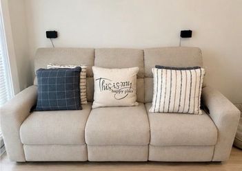 Beige 3-Seat Recliner Sofa, same day delivery, no credit needed