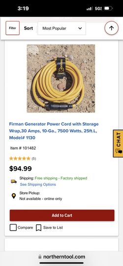 Generator Extension Cord