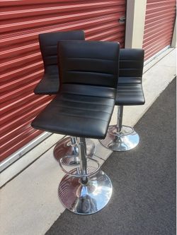 Black Barstools w/ Chrome…. $60 obo must go asap