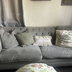 Grey Tuffed Martha Stewart Sofa 