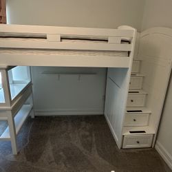 Bunk Loft Twin Bed With Desk And Step Drawers