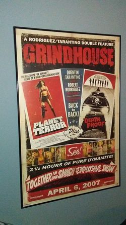 Grindhouse movie poster framed...small glass break in corner