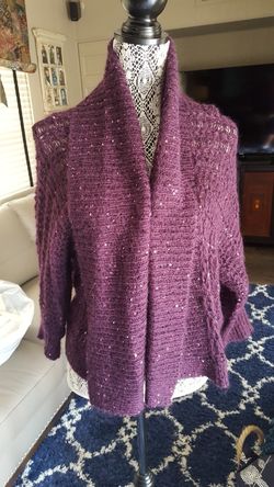 Express plum sweater w sequins