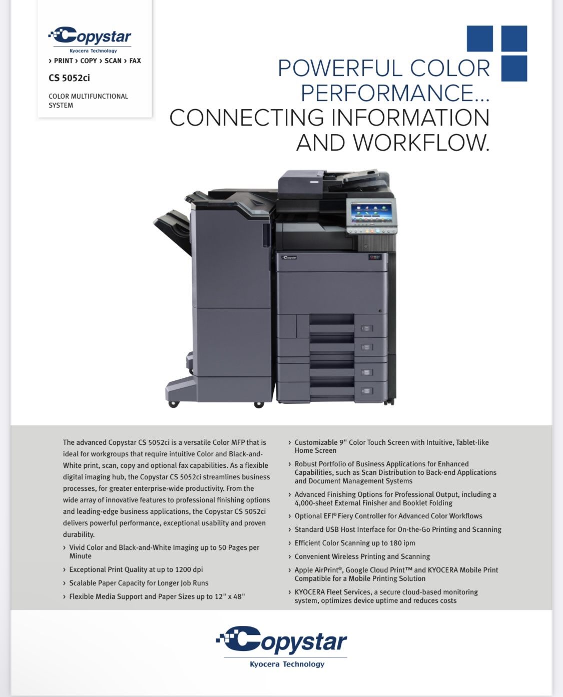 Copystar CS5052 ci w/ Paper Feeder PF-7110