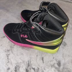 Fila Kids Vulc 13 3FM01113-044 Black Pink Green Casual Shoes Sneakers Size 10