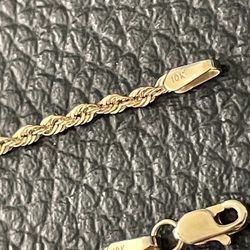 3 10kt Gold Rope Chain Necklaces 