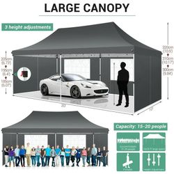 10x20 Pop Up Canopy Large Party Tent Shelter 10x20 With Sidewalls