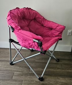 Pink Padded Folding Club Chair
