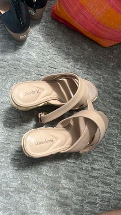 Charles David Nude Strappy Sandals