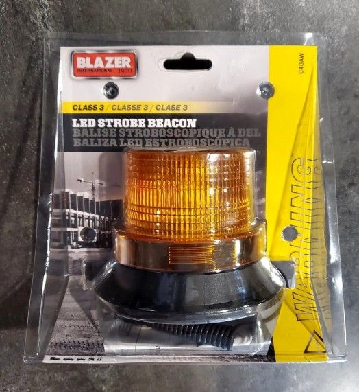 Blazer LED 12V Amber Signal Light LED Alert Strobe Beacon with Magnetic Mount.