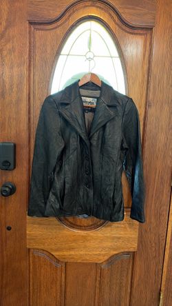 Wilsons Pelle Studio Black Leather Jacket size Small