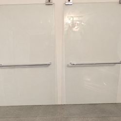Frameless Tempered Glass Shower Panels with Towel Bars – 30” × 54.5” – 2 Available