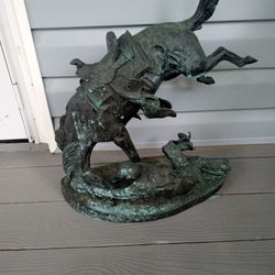 Remington Bronze Fallen Rider Statue 