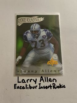 Larry Allen Dallas Cowboys Hall of Fame Tackle Excalibur Short Print Insert Rookie Card.