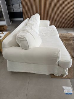 Mitchell Gold + Bob Williams - White Linen Sofa