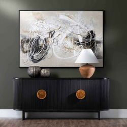 Elegant Four-Door Sideboard in Black Finish...