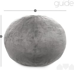 Large Gray Bean Bag Chair 