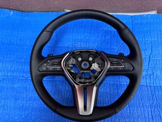 17-20 INFINITI Q50 Q50S DRIVER WHEEL BLACK LEATHER W/ PADDLE SHIFTERS
