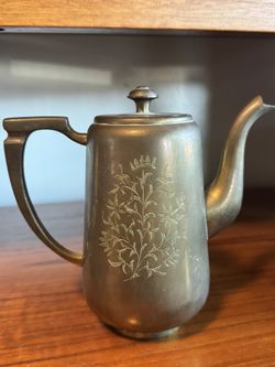 vintage brass teapot,