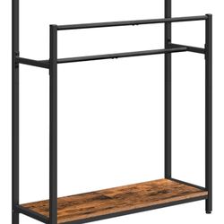 Extra Large Free Standing Towel Rack, 3 Tier Blanket Rack, Blanket Holder for Bathroom, 32.3" L x 11.4" W x 39.4" H, for Living Room, Bedroom, Rustic 