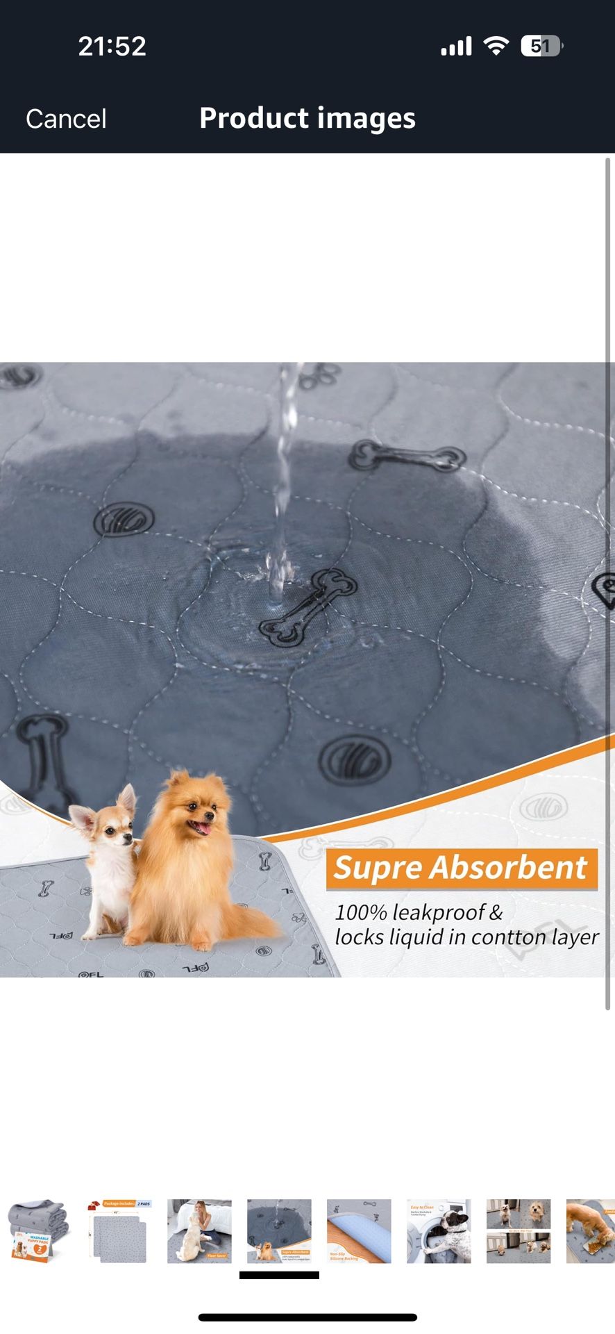 Washable Pee Pads for Dogs, 2Pack Puppy Pads Washable,Absorbent Reusable Whelping Pads Non-Slip Dog Mats with Bone Print for Floor Protector, Couch Co