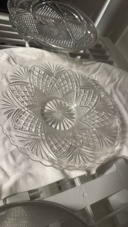 Clear Cut Glass Decorative Plate