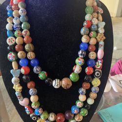 Colorful Glass/ceramic/stone Necklaces 