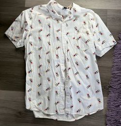Miller lite beer button up shirt short sleeve polo casual or party shirt