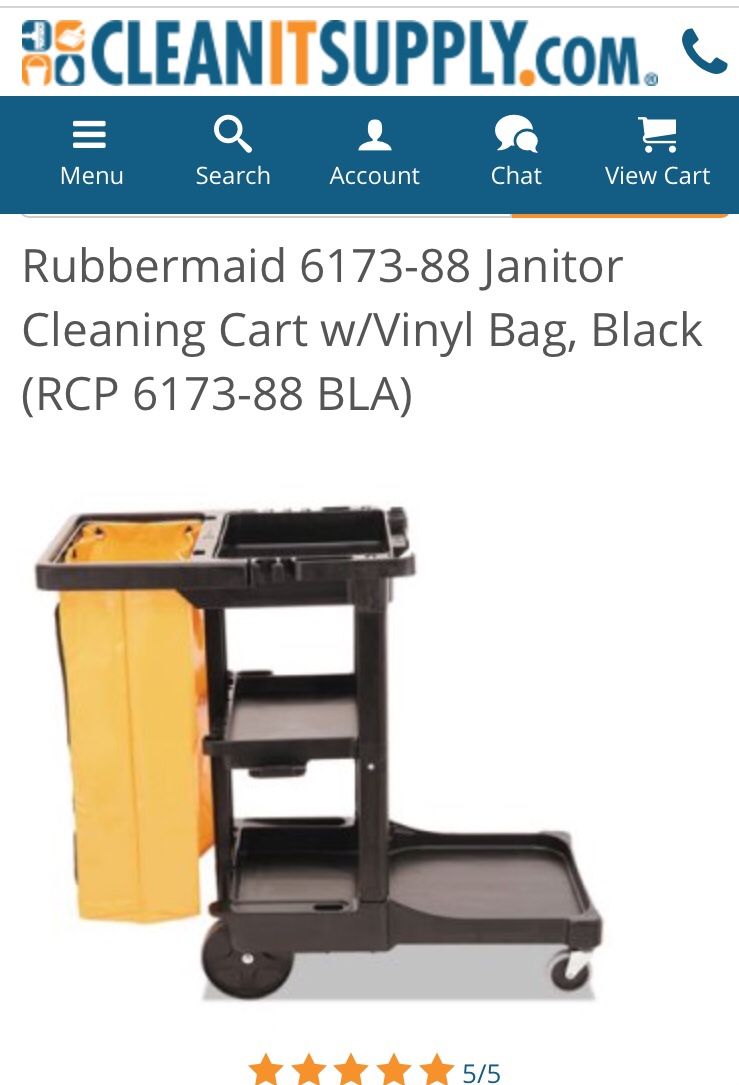 Rubbermaid Janitorial Cleaning Cart, 6173-88