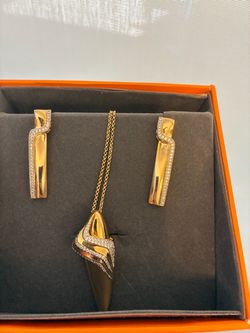 Shaze Brass Necklace and Earring Set for Women New