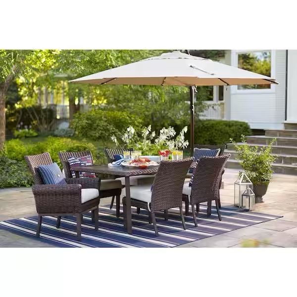 Home Decorators Collection 11 ft. LED Round Offset Outdoor Patio Umbrella in Sunbrella Spectrum Sand - thefunkyskunk.ie Home Decorators Collection 11 ft. LED Round Offset Outdoor Patio Umbrella in Sunbrella Spectrum Sand - thefunkyskunk.ie