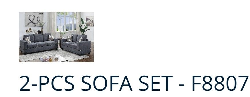 2 PCS SOFA SET CHARCOAL NEW IN BOX FINNANCY AVAILABLE ☎️1714586*2564