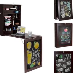 Floating Desk with Chalkboard — Wall-Mounted