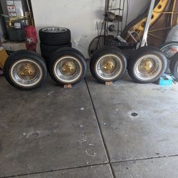 15in4X GOLD THANGS- 18in POLISHED CHIP FOOSE RIMS