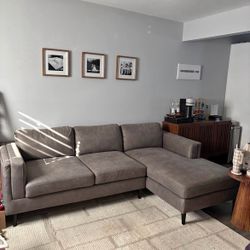Gray Sectional Couch - used only 1 year