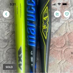 2 Baseball Bats AXE Brand