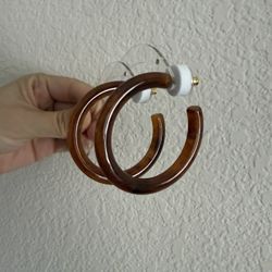 Women’s amber hoop earrings