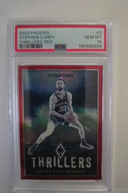 Stephen Curry 2023-24 Panini Phoenix Thrillers Red #3 #077/125 (PSA 10)