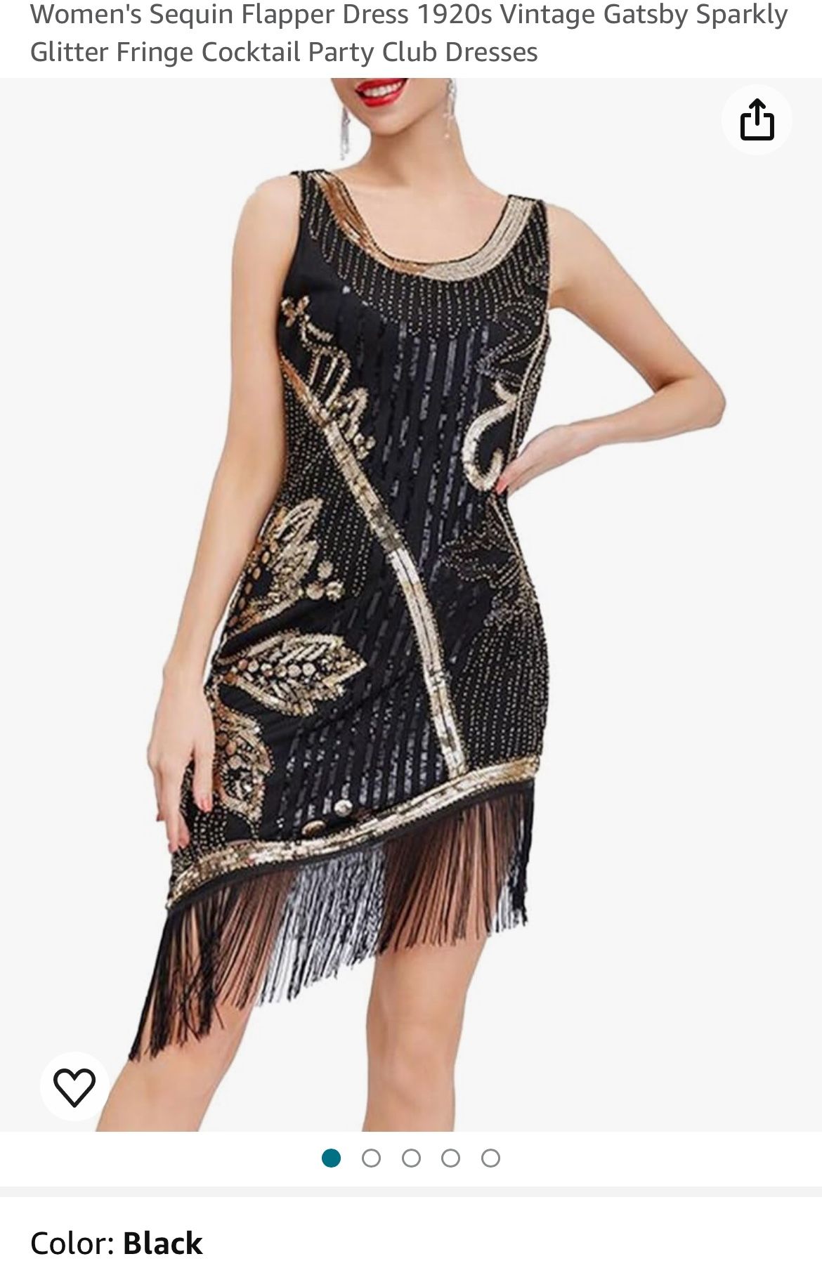 Sequin Flapper Dress And Accessories Size L/XL
