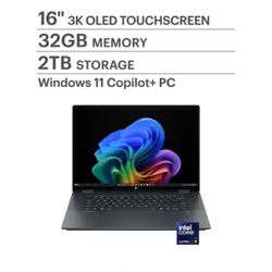 HP - OmniBook X Flip - Copilot+ PC - 16" 3K OLED Touch-Screen Laptop - Intel Core Ultra 9 - 32GB Memory - 2TB SSD - Eclipse Gray