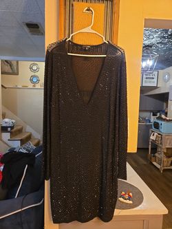 Black Sheer Rhinestone Fashion Nova Mini Dress
