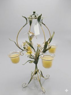 Botanical Four-Tier Lily Votive Candelabra